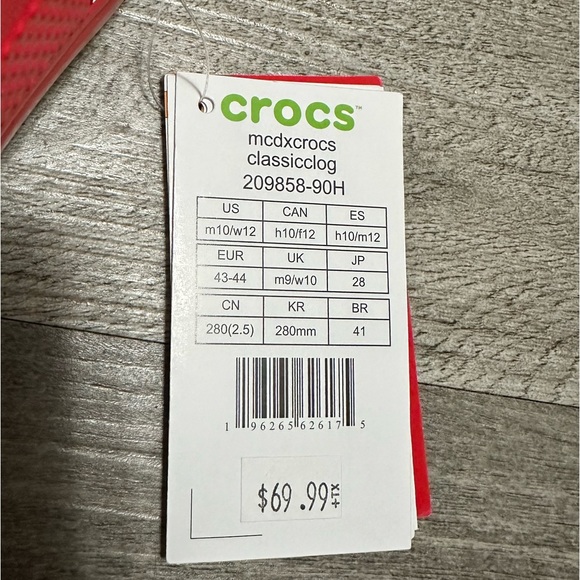 Crocs McDonald’s Classic Clog - men’s size 10 - new with tags - Picture 7 of 8